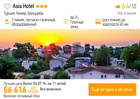 Горящий тур в Турцию со "всё включено" из Уфы на 11 ночей за 28300₽