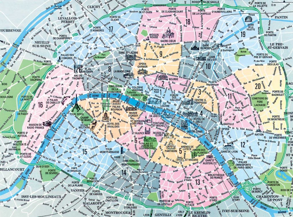подробная карта автодорог Парижа