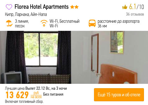 Горящие туры на Кипр из Москвы за 6800₽