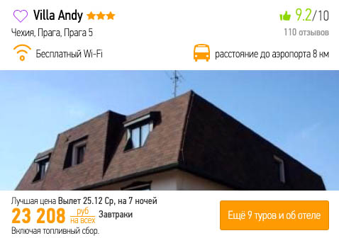 Тур в Прагу на Новый год из Питера за 11600₽