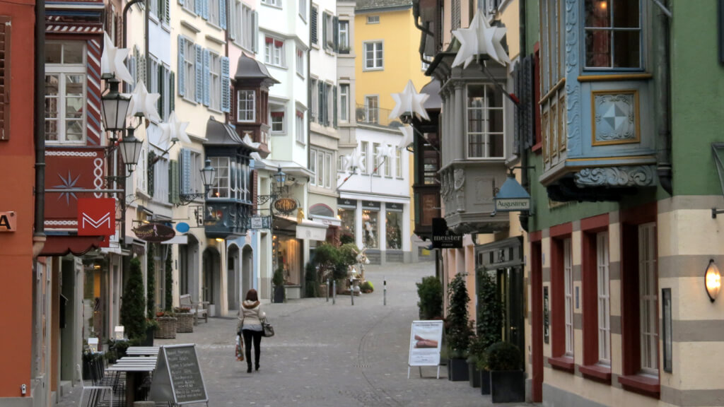 улица Августинергассе в Цюрихе