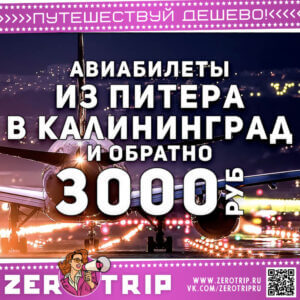 Билеты из Санкт-Петербурга в Калининград и обратно за 3000₽